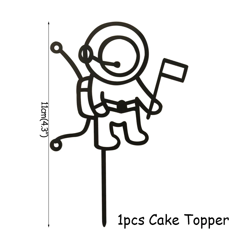1pc caketopper C Космонавты и ракеты, воздушные шары из фольги, Галактика/Солнечная система, тематические вечерние, для мальчиков, для детей, для дня рождения, для украшения, вечерние, космические - Цвет: 1pc caketopper C
