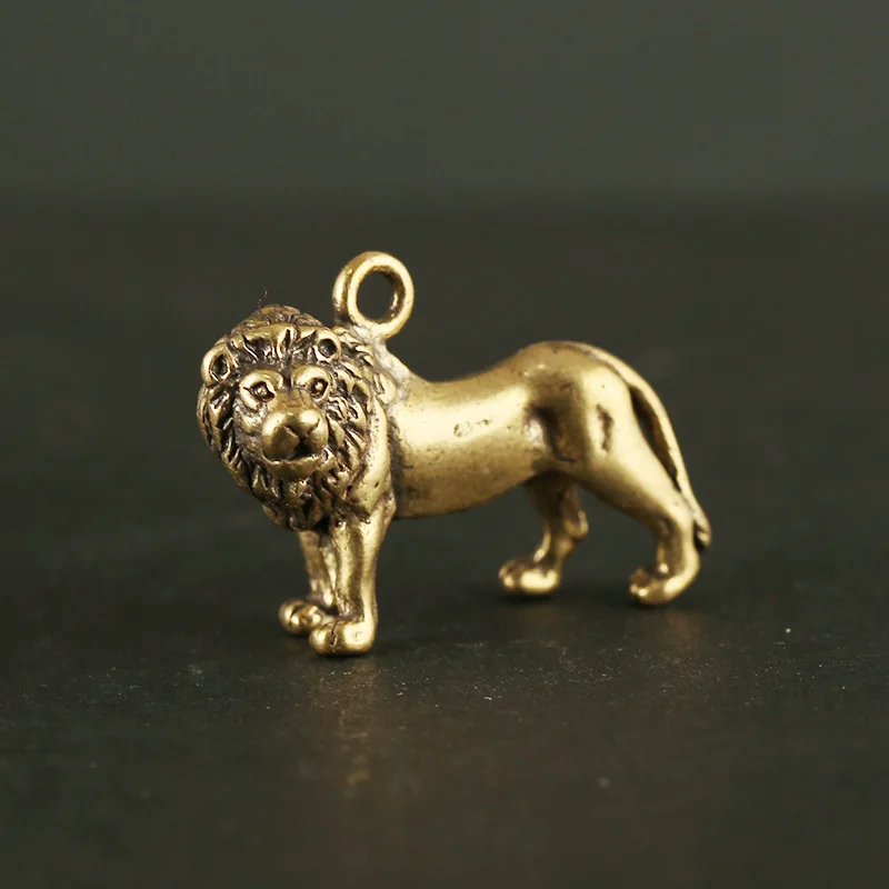 Винтажное Латунное украшение в виде большого льва статуя короля медные