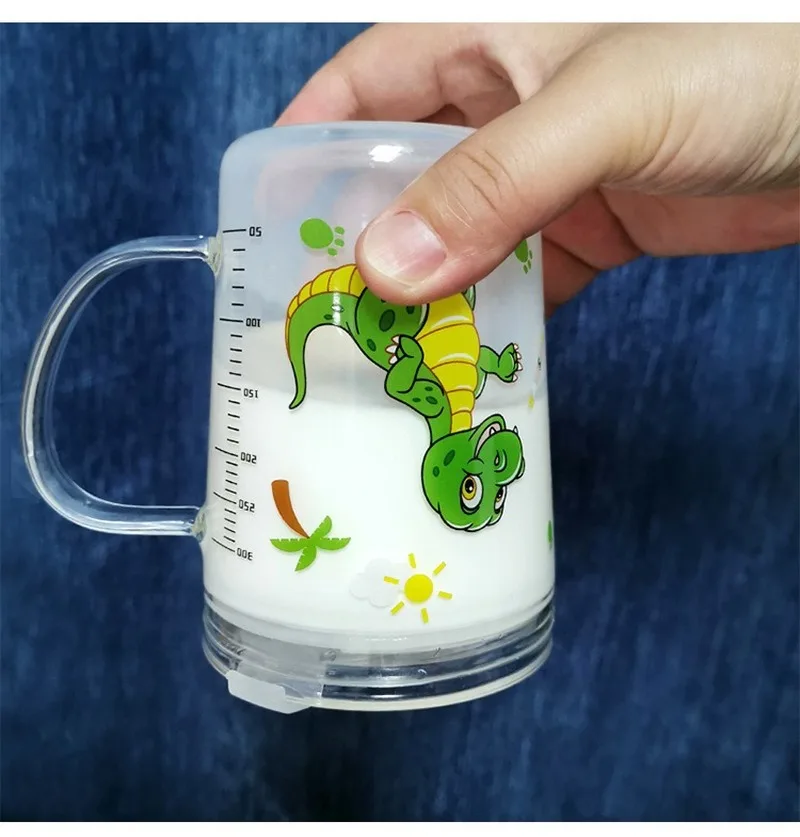 

Glass Coffee Cup Children's Straw Cup Milk Cup Handle Scale Cup Breakfast Portable Drinking Bottle Kawaii Cup Drinkware Glass