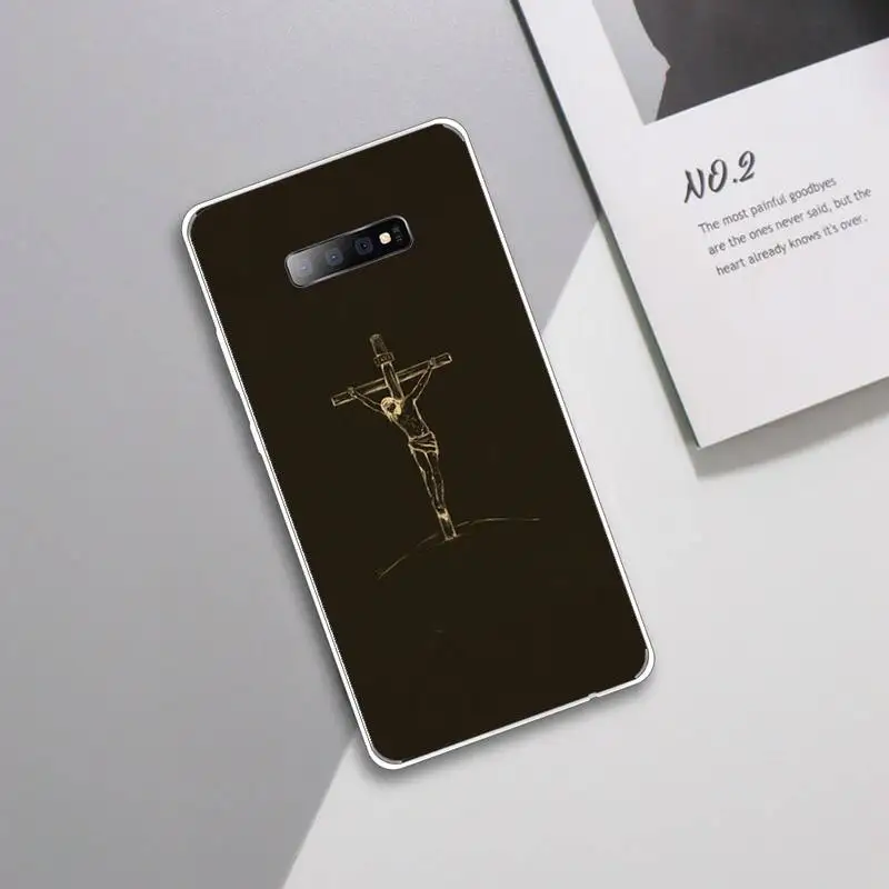 

Jesus Christ Cross art pattern Phone Case Transparent For Samsung Galaxy A 71 21s S note 8 9 10 plus 20 ultra