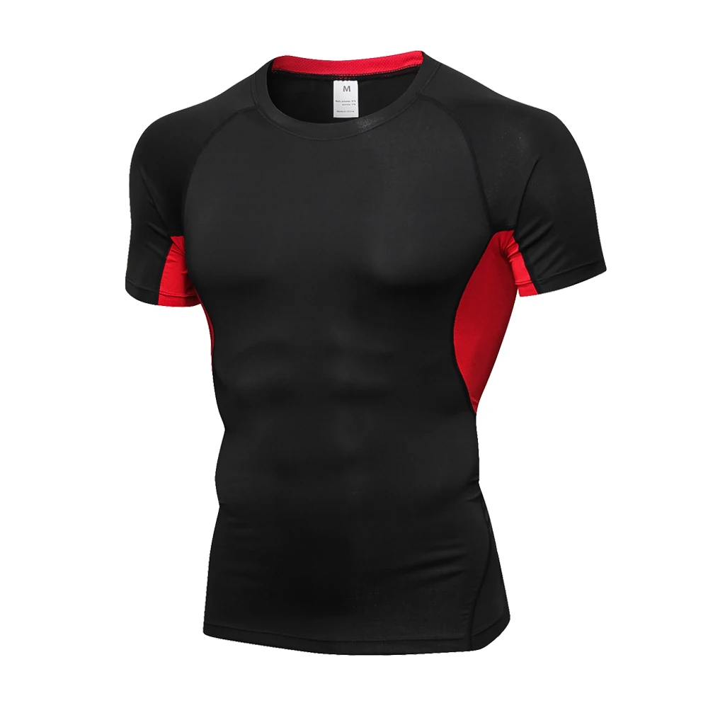 Компрессионные футболки для бега мужские трико спортзала Спортивная футболка