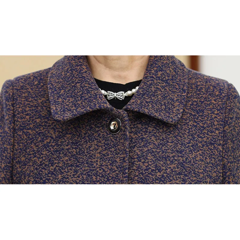 Пальто для женщин среднего и пожилого возраста новинка демисезонное шерстяное