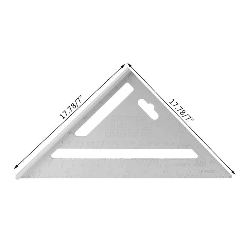 

For 7 Square Carpenter's Measuring Ruler Layout Tool Triangle Angle Protractor Promotion