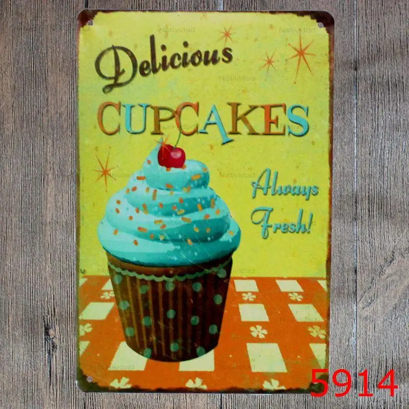 Новый Ретро-постер в виде ледяных пирожных металлические жестяные знаки