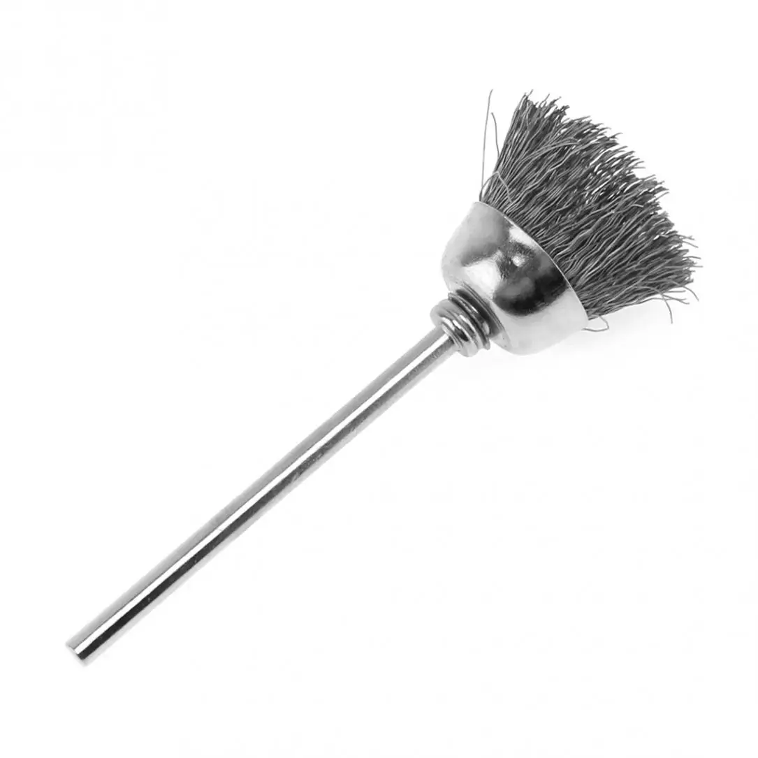 

10pcs Stainless Steel 8mm Wire Brush with Bowl-shape Heads and 2.35mm Shank Tools Accessories for Metal-cleaning of Drill Tools