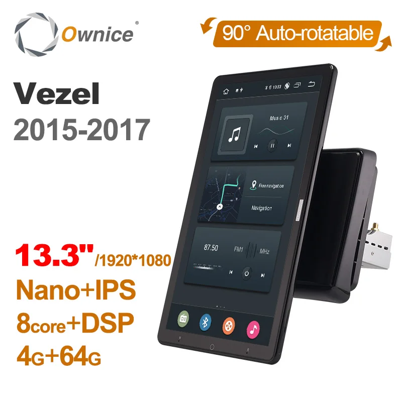 

13.3 Inch 1920*1080 Ownice Android 10.0 for Honda Vezel 2015 - 2017 Car Radio Auto Multimedia Video Audio GPS Player Rotatable