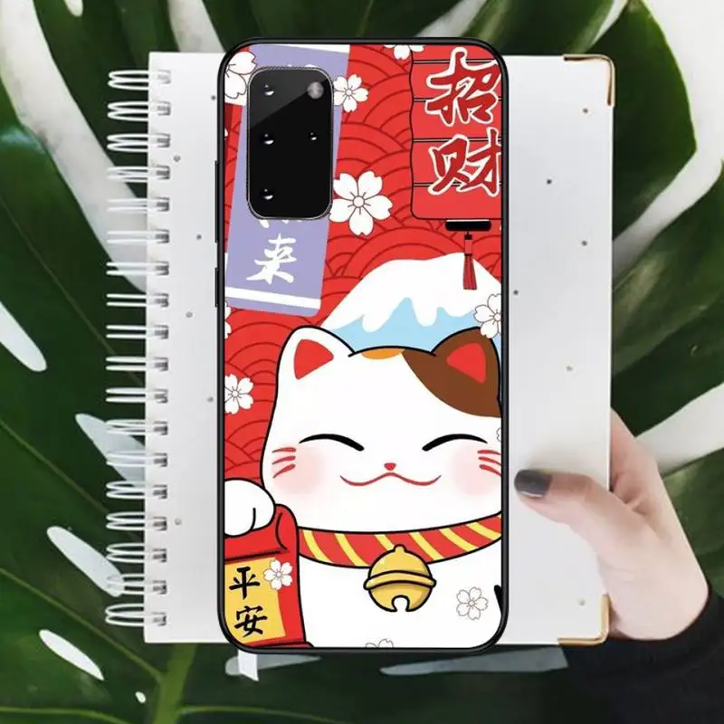 

China cute lucky cat Phone Case For Samsung galaxy S 7 8 9 10 20 edge A 6 10 20 30 50 51 70 note 10 plus