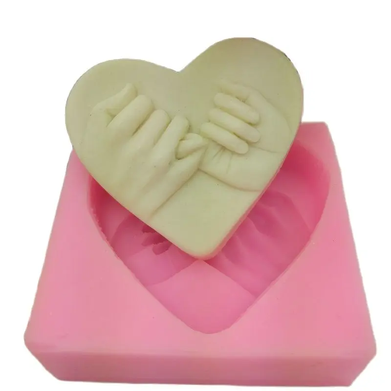 

Heart Love 3D Silicone Soap Mold Hand In Hand Cake Decorating Tools Silicone Mould Valentine's Day K186