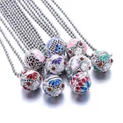 Винтажное ожерелье с диффузоры ожерелья ароматерапия, масляная живопись, открытый аромат медальона, кулон, ожерелье с эфирными маслами, парфюмерное ожерелье