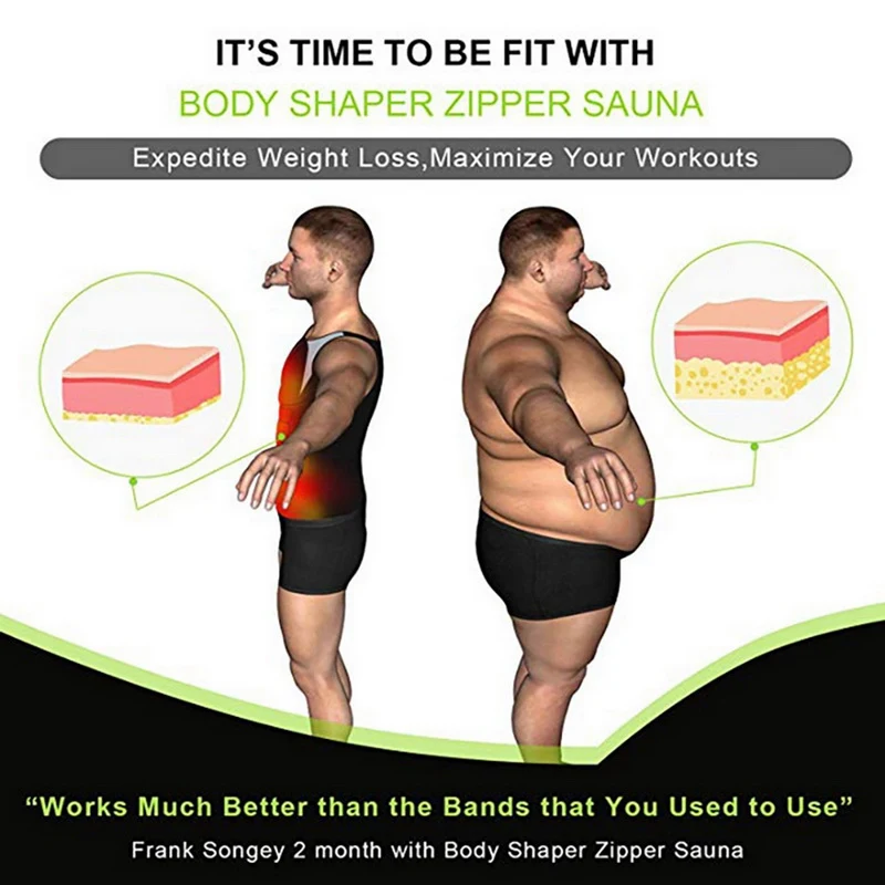 Muyogrt Men Zipper Nepprene Sauna Vest Suit Corset Body Shaper Belly Fat Steampunk Slimming Reducer Latex Underwear | Мужская одежда