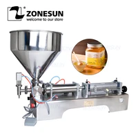 zonesun 50 500ml pneumatic volumetric alcohol gel liquid filling machine liquid filler for hand sanitizer oil water juice honey