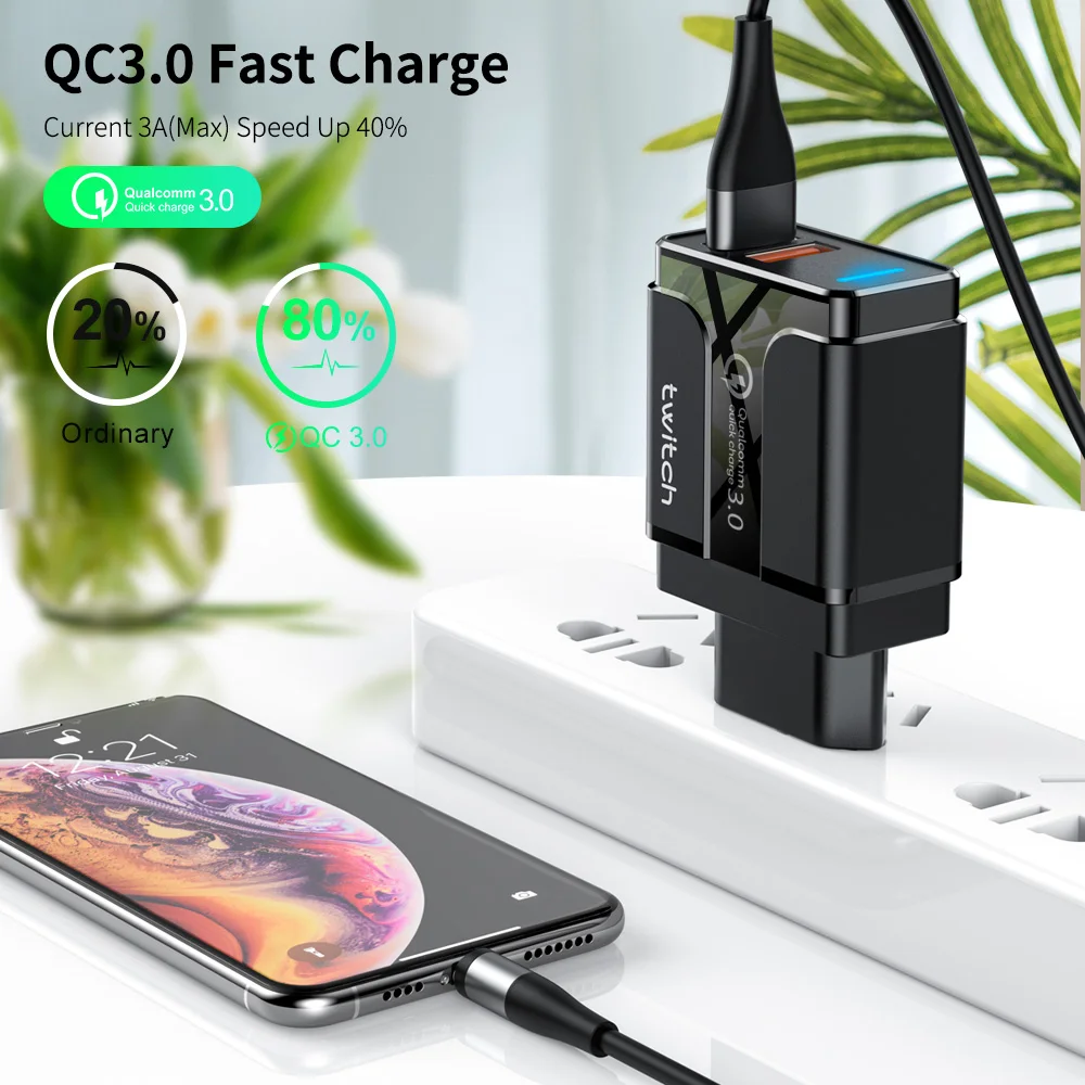 Сетевое зарядное устройство с USB портом 36 Вт для iPhone X 8|Зарядные устройства