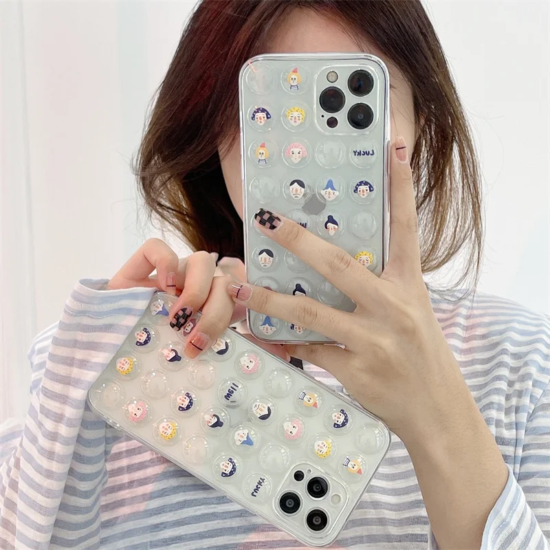 

iPhone Case Pressable Decompression Airbag Bubble Shockproof Protection Camera For iphone 11 12 13 Pro XR XS XSMAX Cover Case