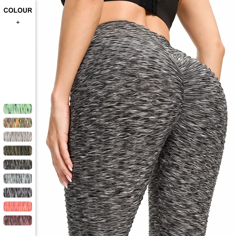 

Summer Simple Trendy Women's Sports Fitness High Waist Buttocks Sweat-absorbent Self-cultivation Colorful Jacquard Yoga Pants