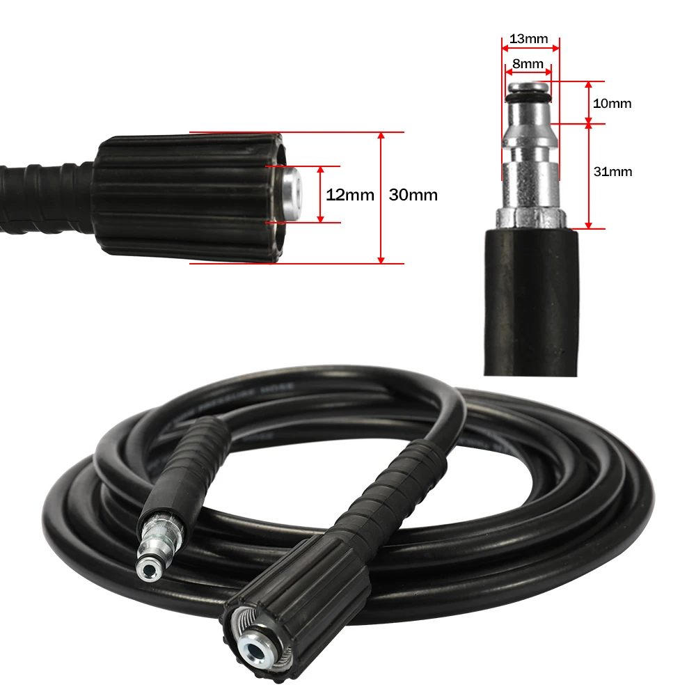 

New High Pressure Washer Water Cleaning Hose 4/4.5/5m Extension Cleaner Drain Replacement Hose Pipe