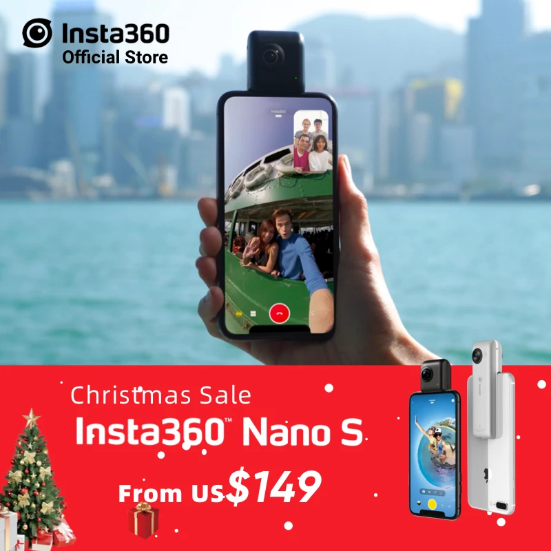 Insta360 Nano S 4K 360 VR видео панорамная камера 20 Мп фото для iphone X iphone 8 серия iphone 7 серия iphone 6 серия
