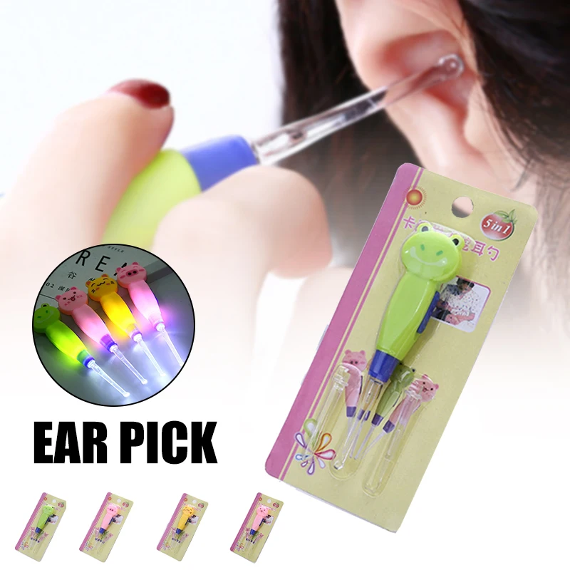 

Ear Wax Removal Tool Kit with LED Light Luminous Earwax Spoon Tweezers Ear Wax Removal Tool for Kids Infants ALS88