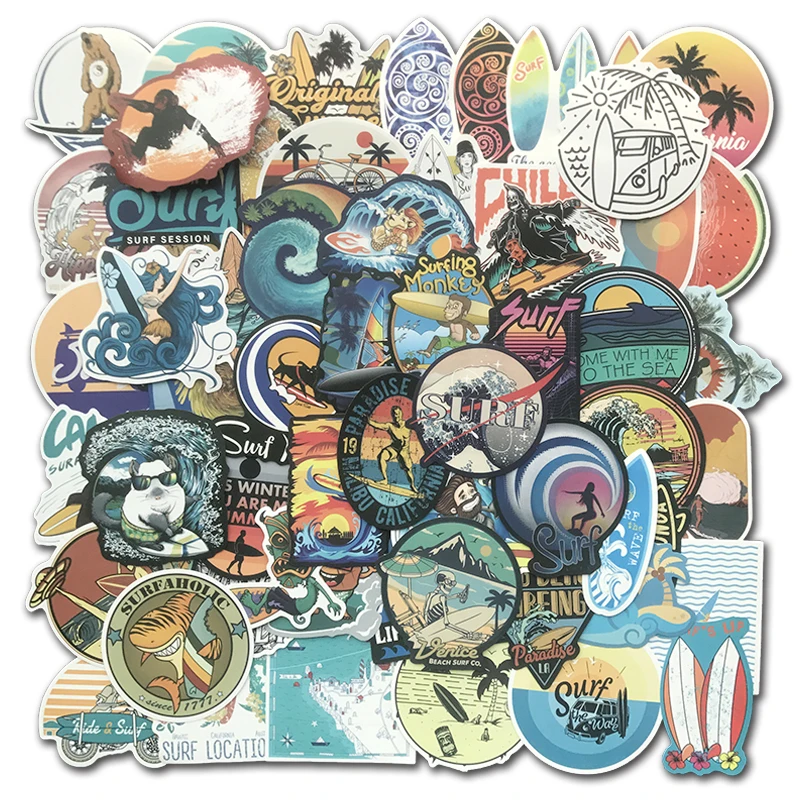 105 PCS Summer Surfing Stickers Beach Travel Graffiti Surf S