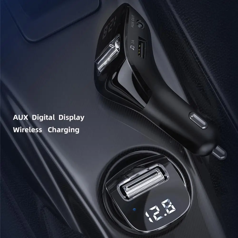 

Car FM Transmitter Wireless Bluetooth 5.0 AUX Handsfree Wireless Car Kit Dual USB Car Charger Auto Radio FM Modulator MP3 Player