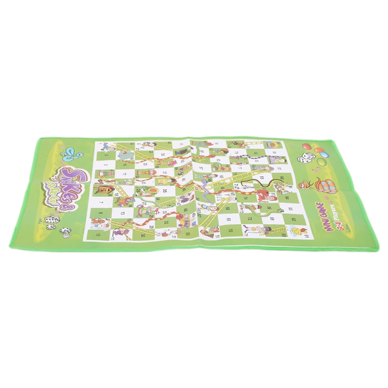 

Snake and Ladder Kids Children Portable Flying Chess Ludo Board Family Game Developing Learning Ability