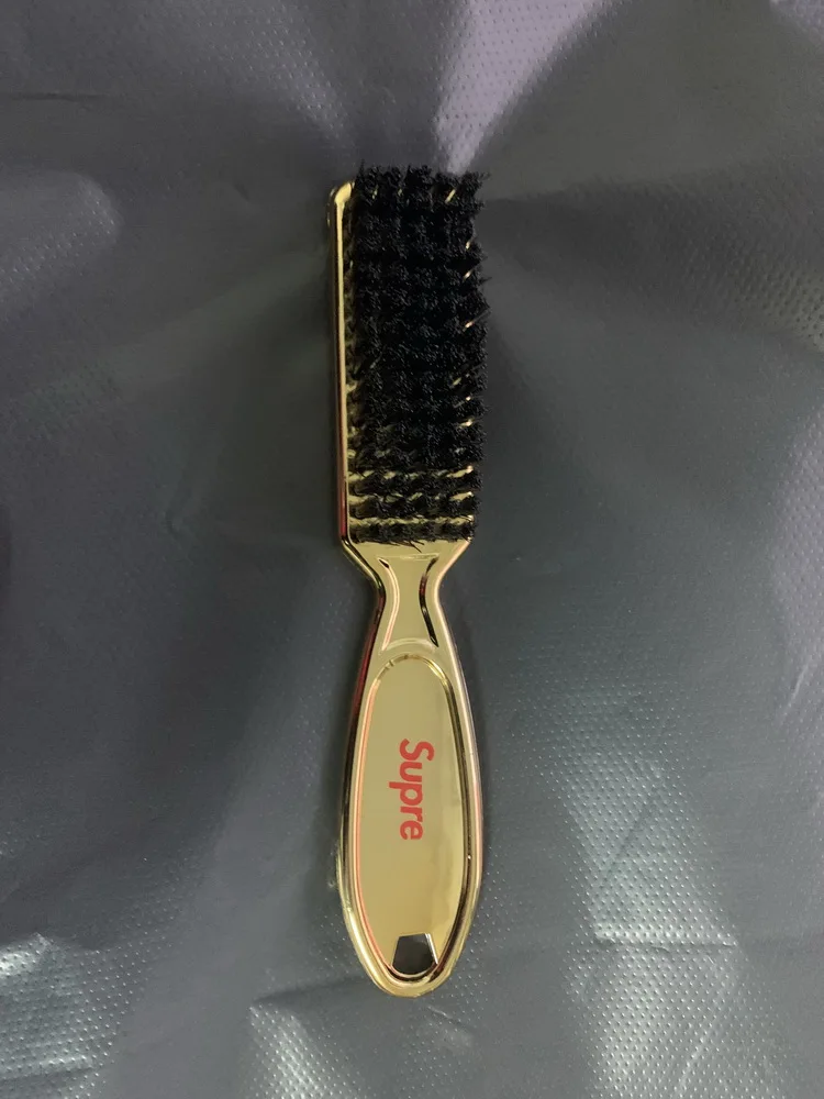 Золотая пластиковая ручка щетка для бороды Мягкая шерстяная нейлоновая