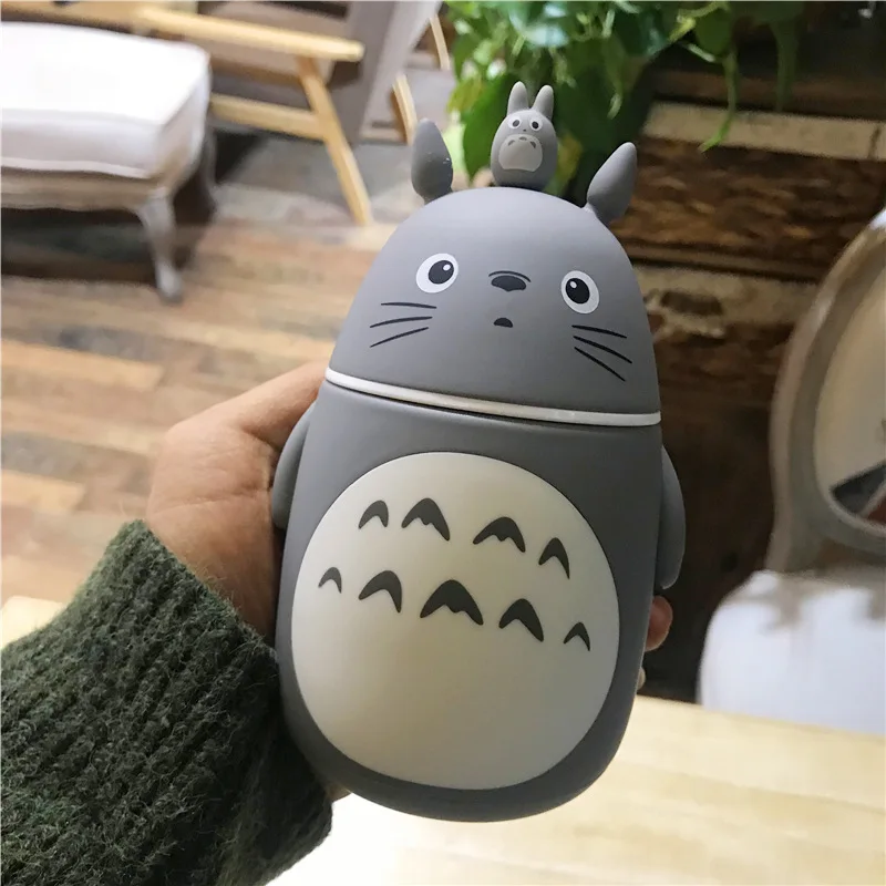 Милые стеклянные бутылки для воды Totoro двойные термостойкие кофейные кружки