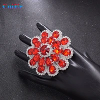 three layers big rings for lady 7cm adjustable rhinestones ring exaggerated bridal fashion show accessories christmas gift