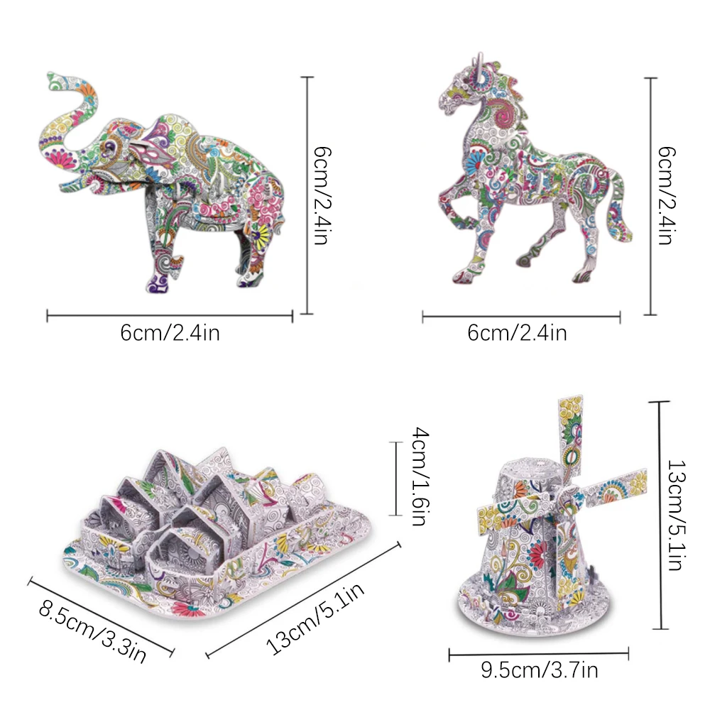 

3D Jigsaw Puzzle Toy Children DIY Graffiti Painting Decompression Game 3D Three-dimensional Puzzle for Children Gift Kids Toys