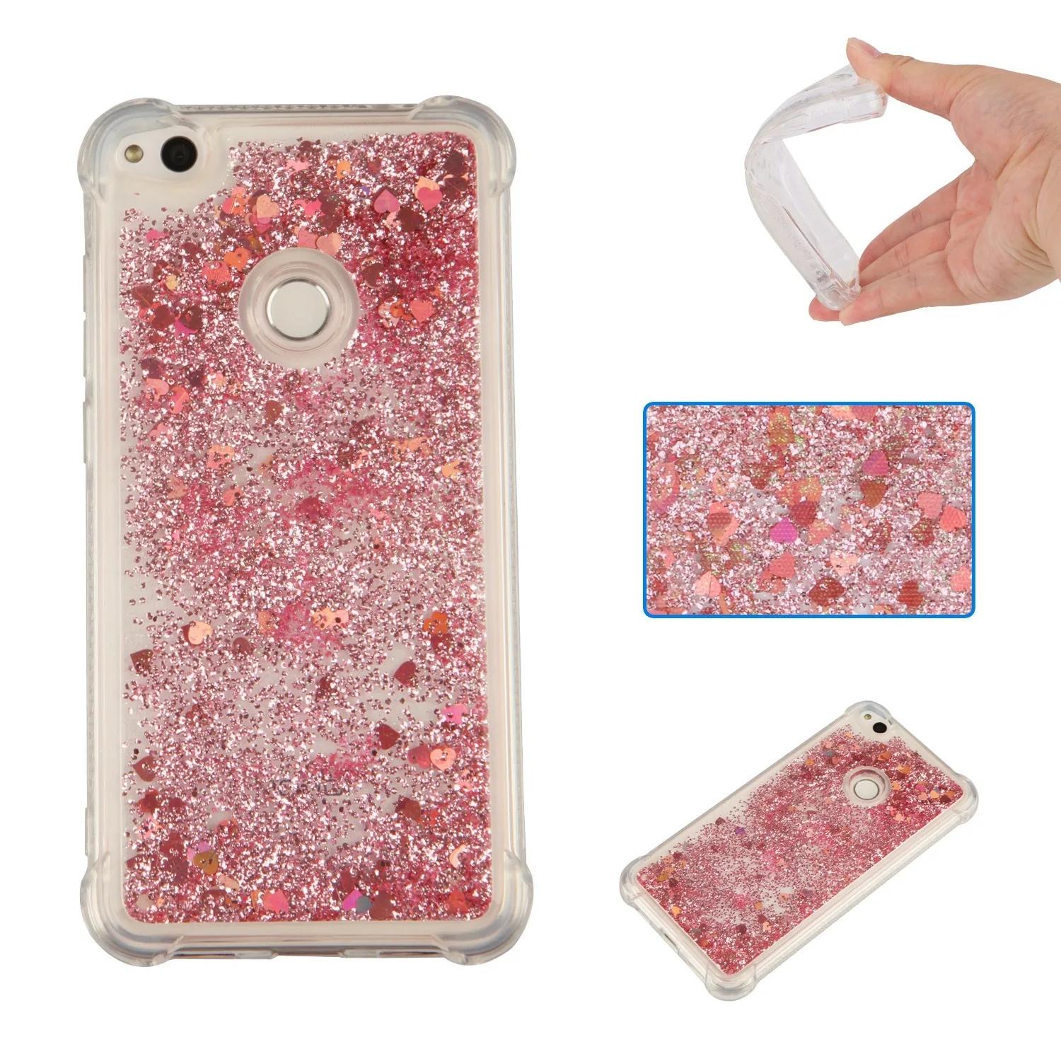 Чехол для Huawei P8 lite 2017 P9 Lite Dynamic Love Heart quicksand Honor 8 PRA-LX1 PRA-LA1 PRA LX1 LA1 Coque Funda | Мобильные