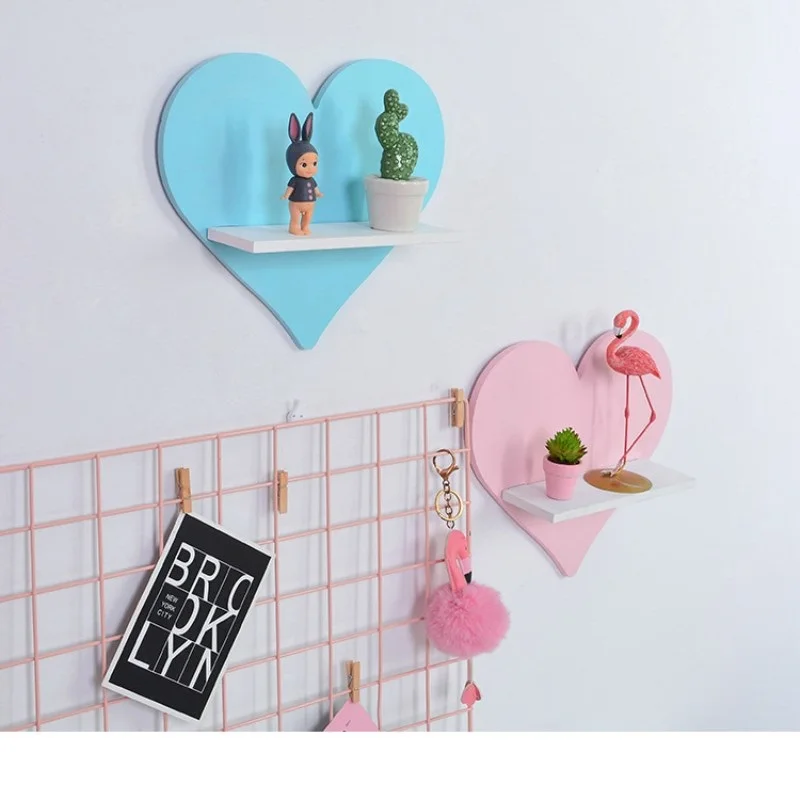 Деревянная Автомобильная настенная полка с сердечком INS скандинавские украшения
