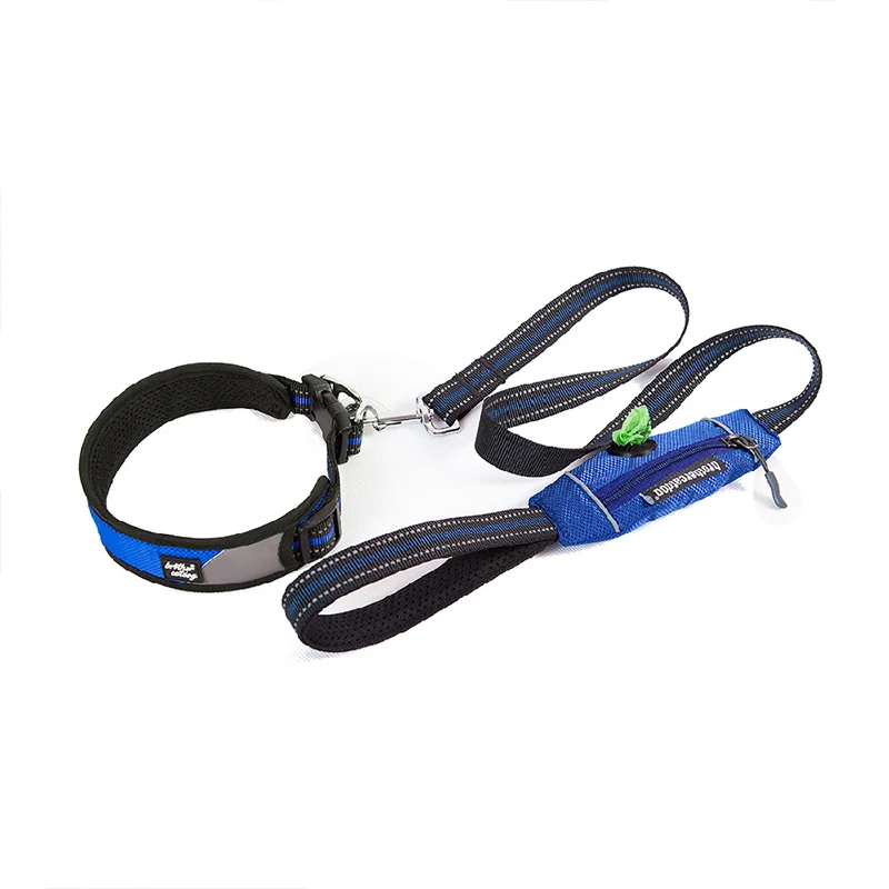 Светоотражающий Поводок для собак с карманом мусора нейлоновая поводок прогулок