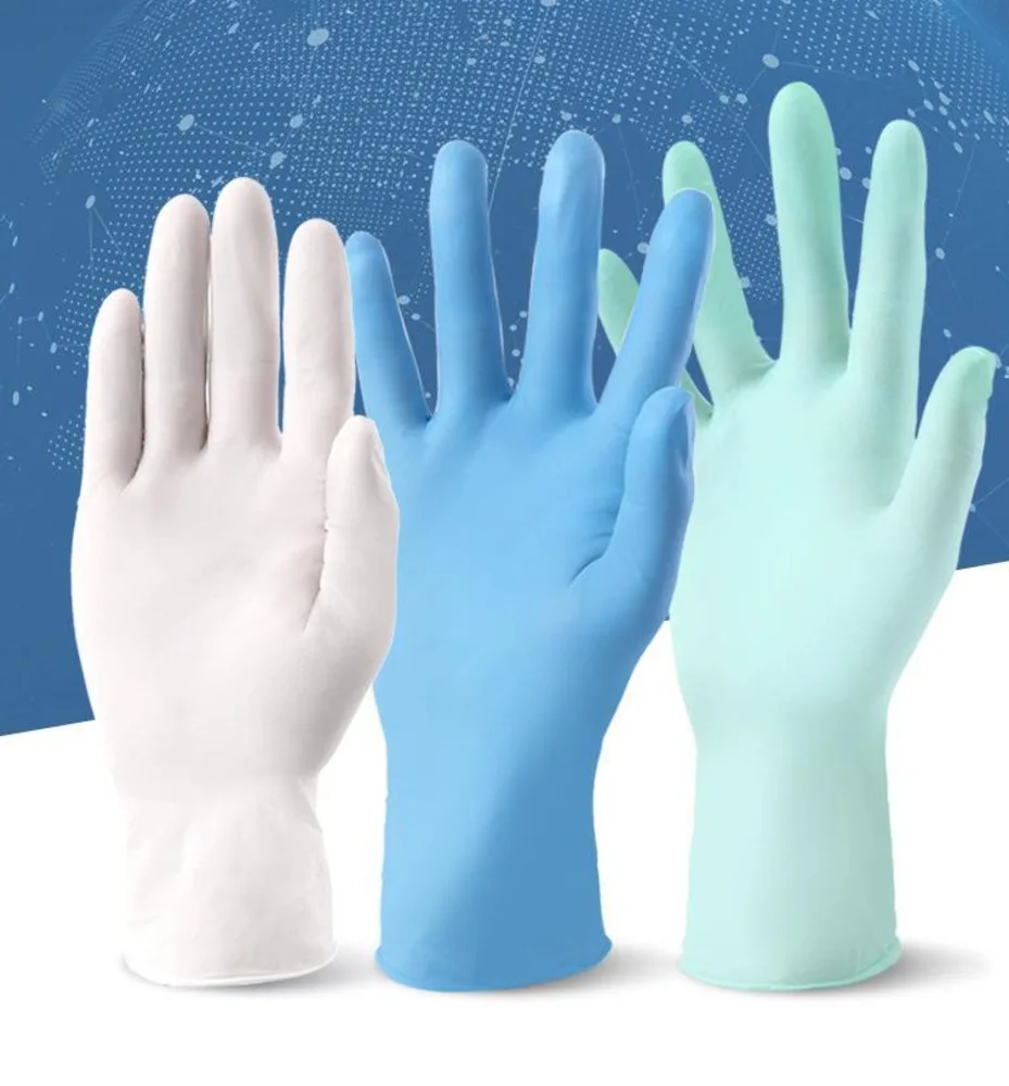 

100pcs Disposable Gloves White Non-Slip Acid and Alkali Gloves Household Cleaning Products Powder Free Food Grade Gloves