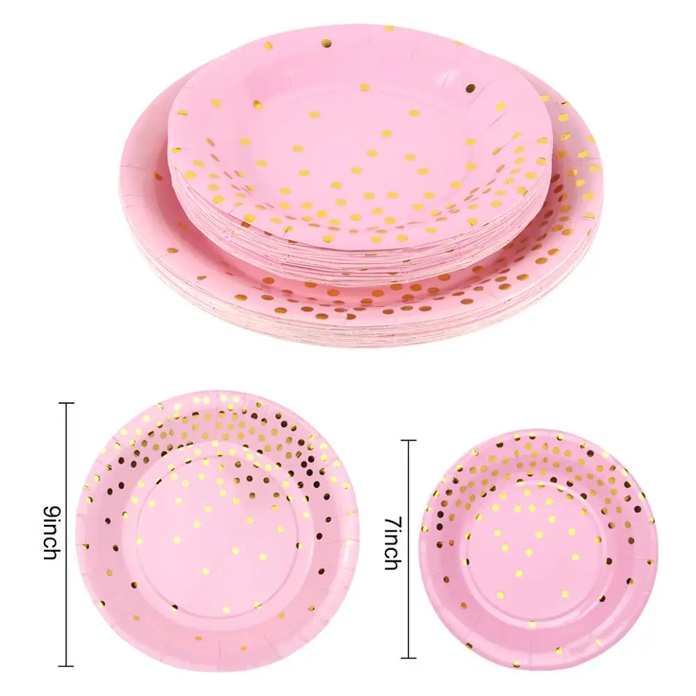 QIFU 168 шт. посуда Черное золото принадлежности для вечеринки с днем рождения