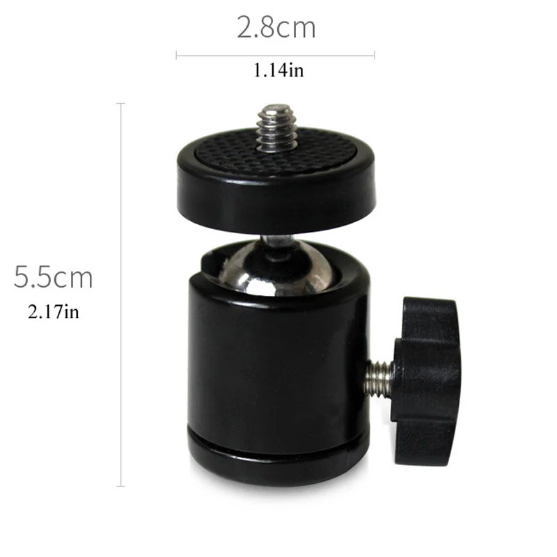 1/4&quot Screw Tripod Ball Head DSLR Camera Camcorder DV 360 Rotating Swivel Mini Ballhead LED Light Flash Bracket Black | Электроника
