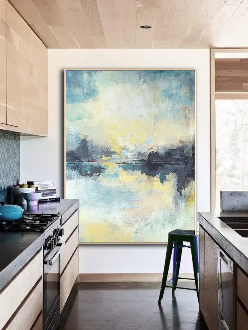 Kopen Abstracte Olieverf Canvas Schilderij Natuur Art Woonkamer Decor Grote Muur Schilderen Originele Foto 'S Versierd Kleine Kamer