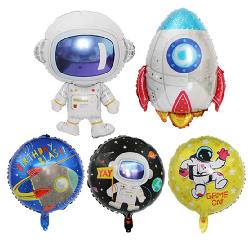 

Science-fiction Themed Birthday Decorations Cartoon Astros Astronaut Aluminum Foil Balloons Space Party Decorations