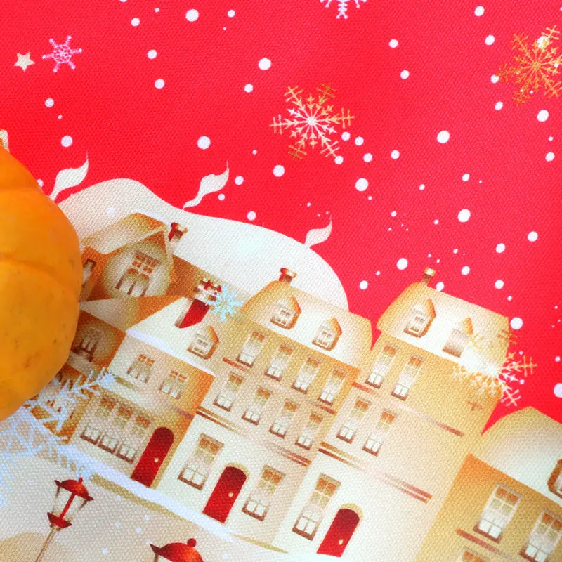 Красные рождественские современные скатерти Санта-Клаус замок северный олень