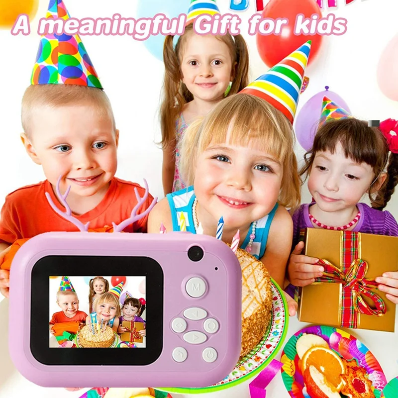 

Instant Print Camera for Kids 1080P 2.4 Inch Color Sn Digital Video Camera with Paper Film and 16GB SD Card