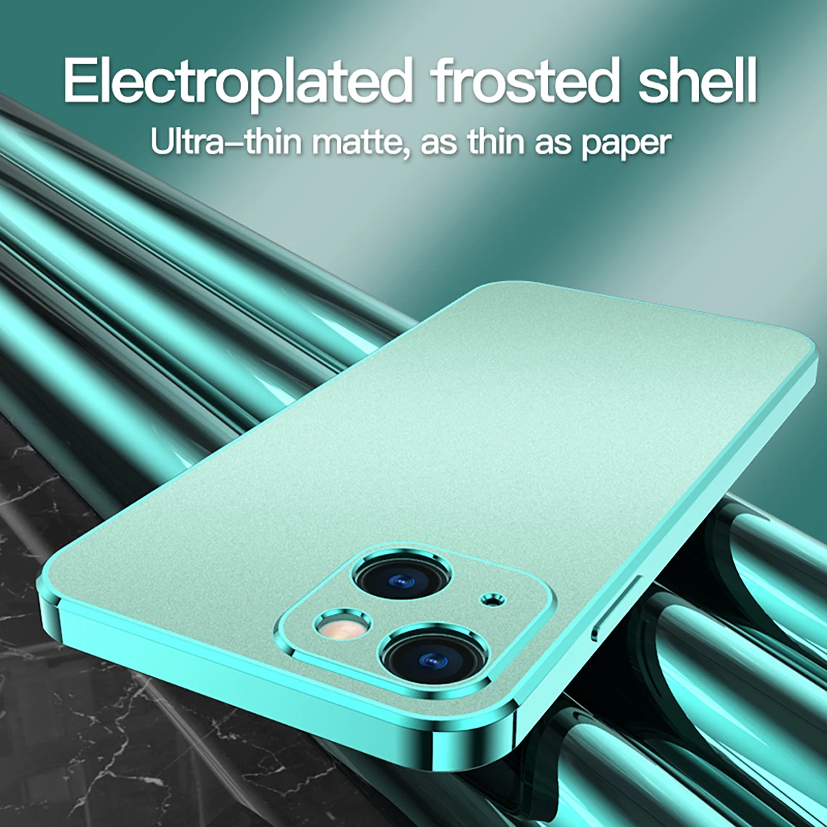 

【2021 iPhone 13 Pro Max】Apple iphone13 mobile case full bag frosted solid color electroplated case shell mobile phone bag