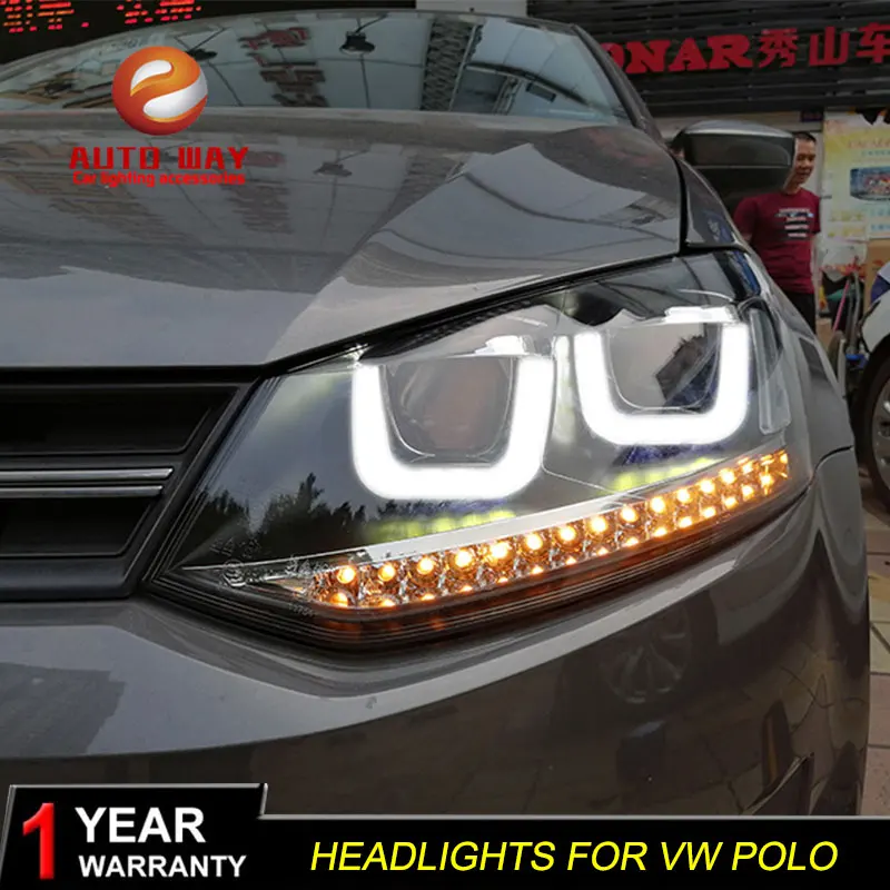Автомобильный Стильный чехол на голову для VW Polo головной светильник s 2011- светодиодный polo головной светильник дневной ходовой светильник Биксеноновые аксессуары