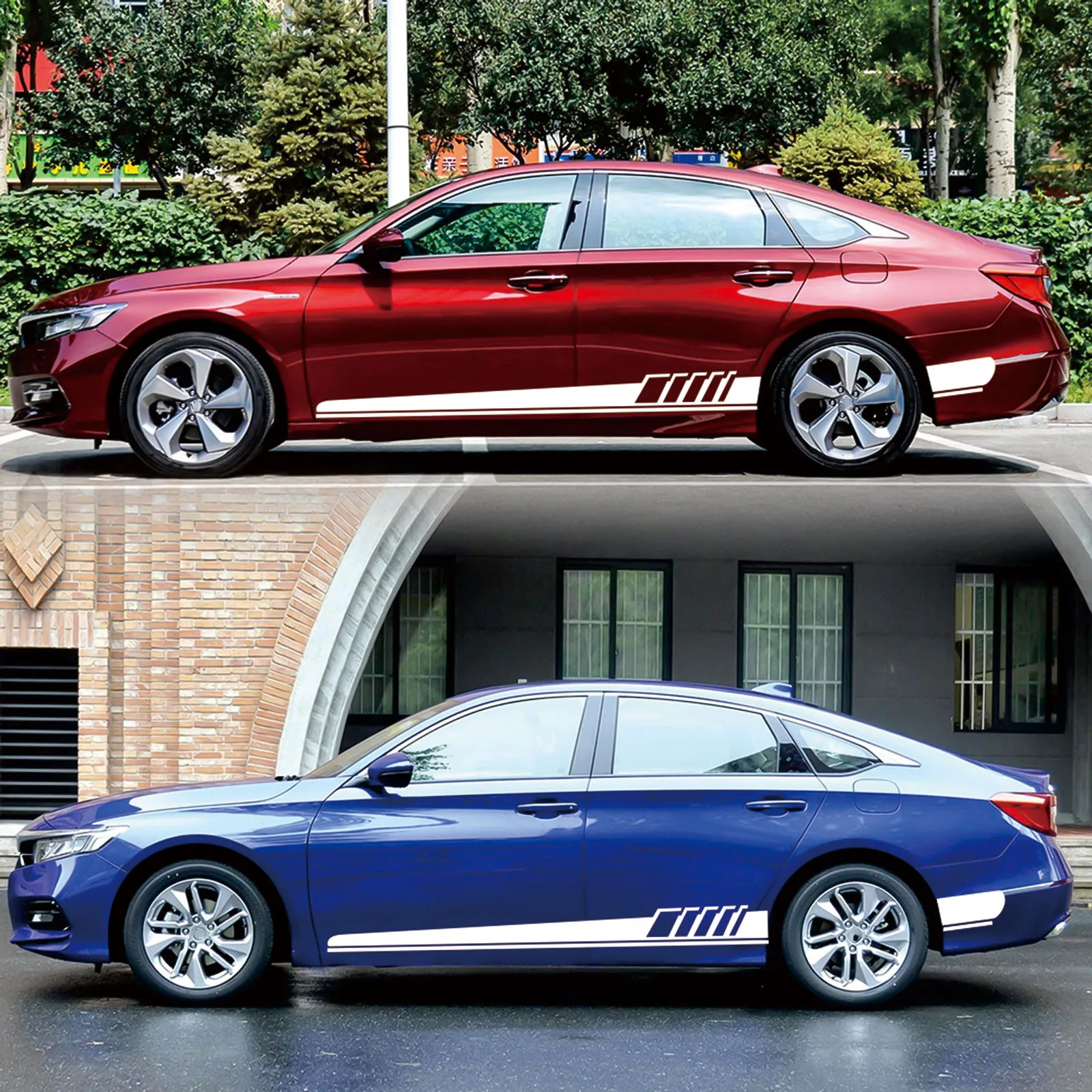 

Stylish Car-Waist Stickers Long Stripe Car-Side Paster Blue Modification Paster Universal Vehicle Sticker Car Truck Sports