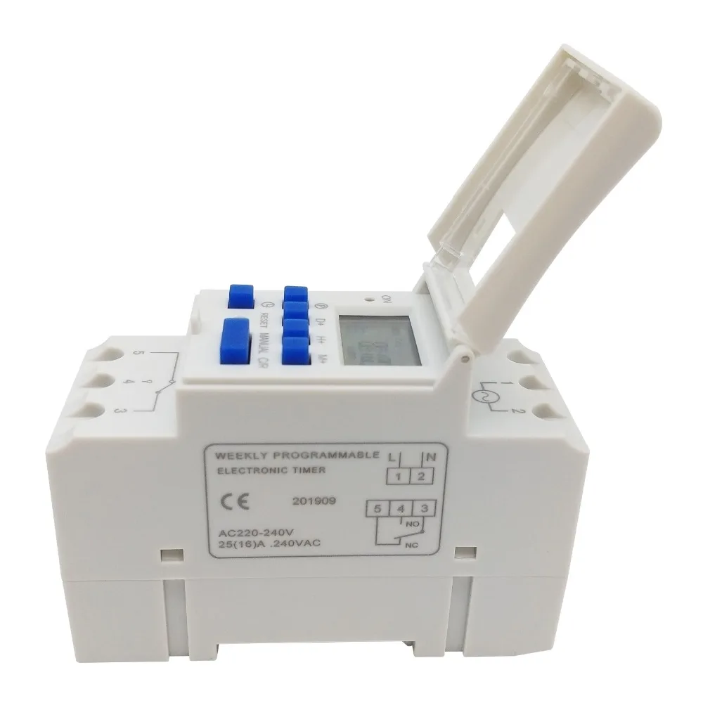 THC 15A 12V 24V 110V 220V Цифровой ЖК-дисплей недельный программируемый цифровой таймер переключатель реле времени