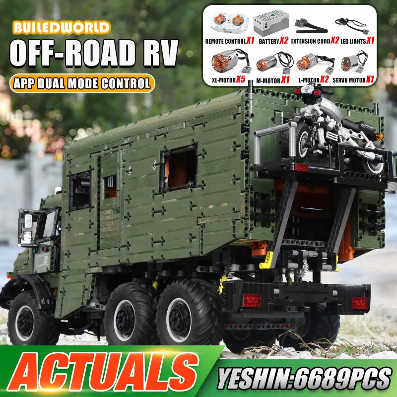 Моторизованный автомобиль Yeshin J907 модель MOC Nomadism RV Motorhome сборные блоки детские