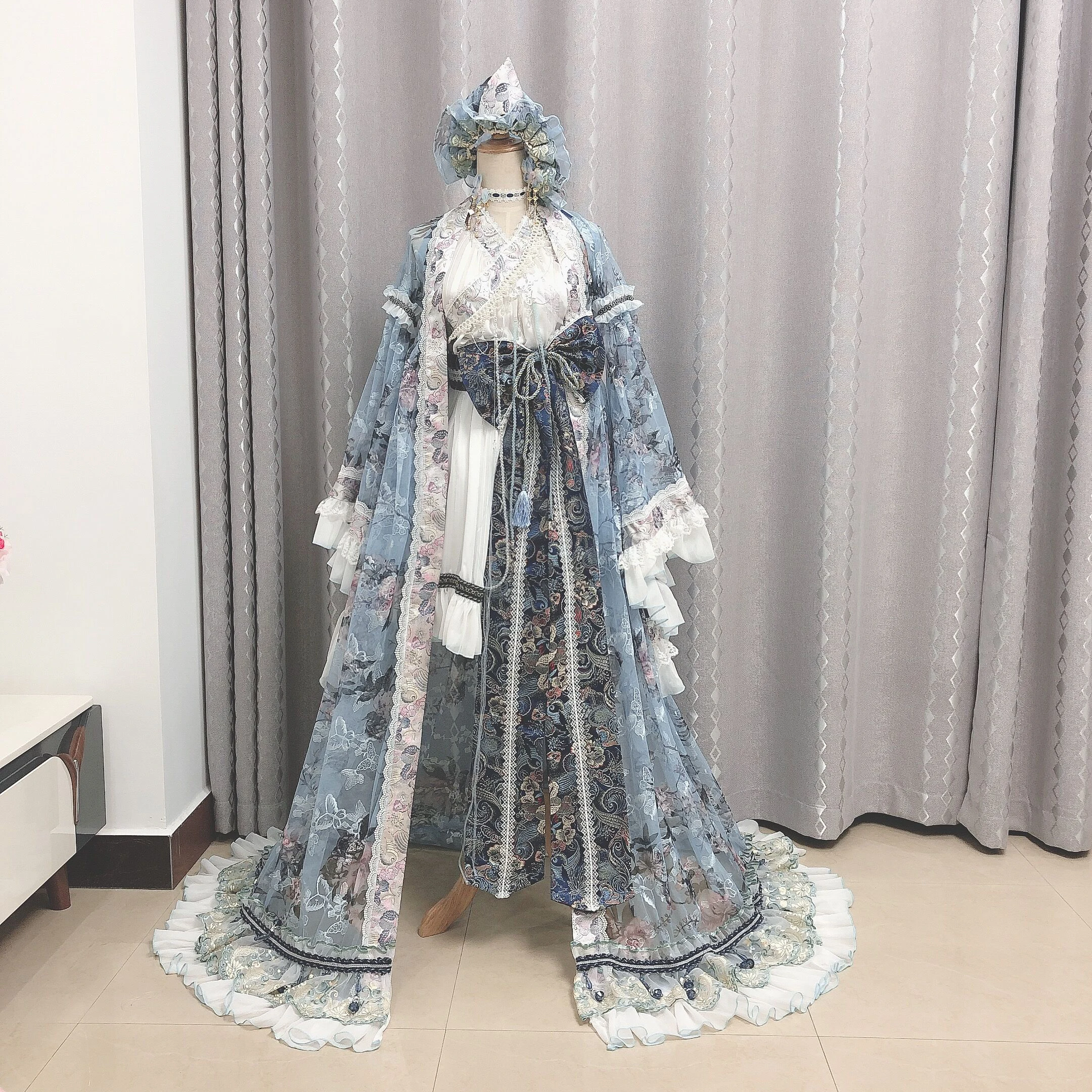 Аниме Touhou Project Saigyouji Yuyuko платье лолиты великолепный повседневный наряд косплей