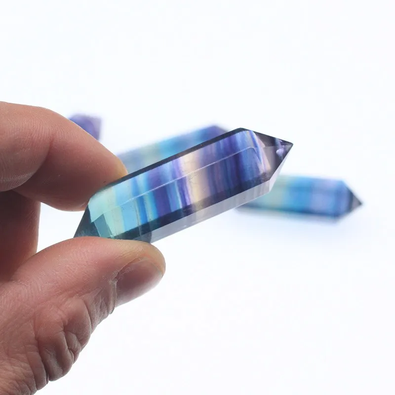 

Natural Colorful Fluorite Quartz Pendant Women Men Hexagonal Column 40x10mm Fluorite Necklace Jewelry Fashion AAAAA