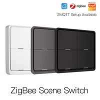 tuya zigbee wireless 12 scene switch push button controller battery powered automation 4 gang switch work with alexa google home