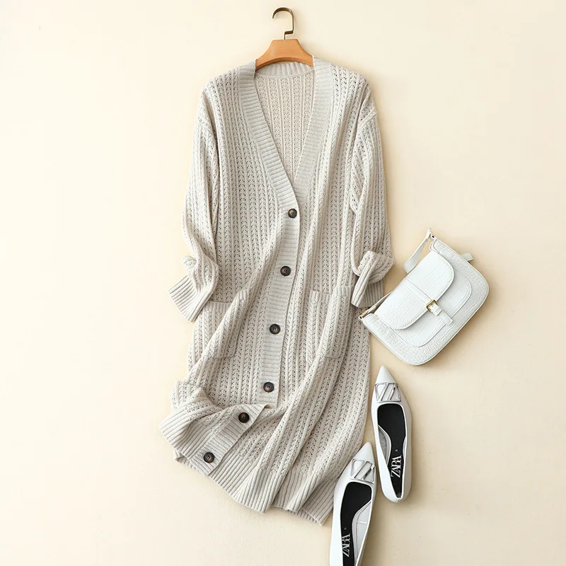 100% кашемировый кардиган с v-образным вырезом