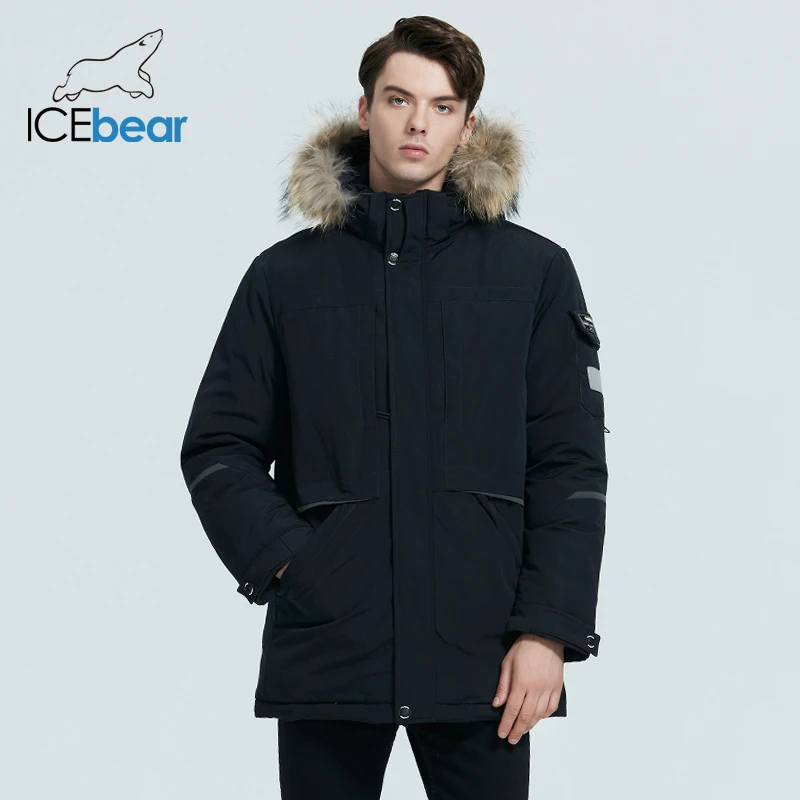 ICEbear 2020 мужская зимняя куртка толстая и теплая хлопковая модная одежда с