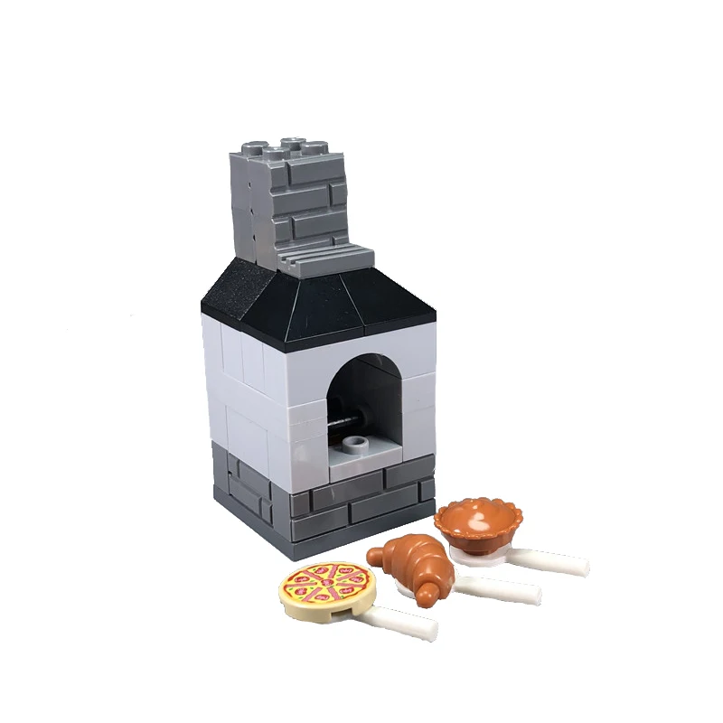 

City Cookies Assembly Splicing MOC Oven Accessories Educational Toys Child's Gift Model Building Blocks Bread Cities Toy