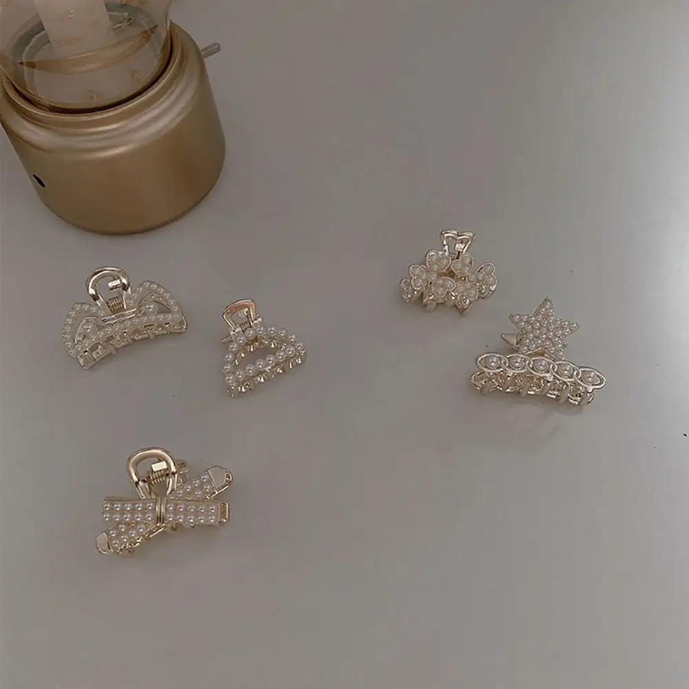 Корейский жемчужный зажим для волос украшение Женский сплав геометрический